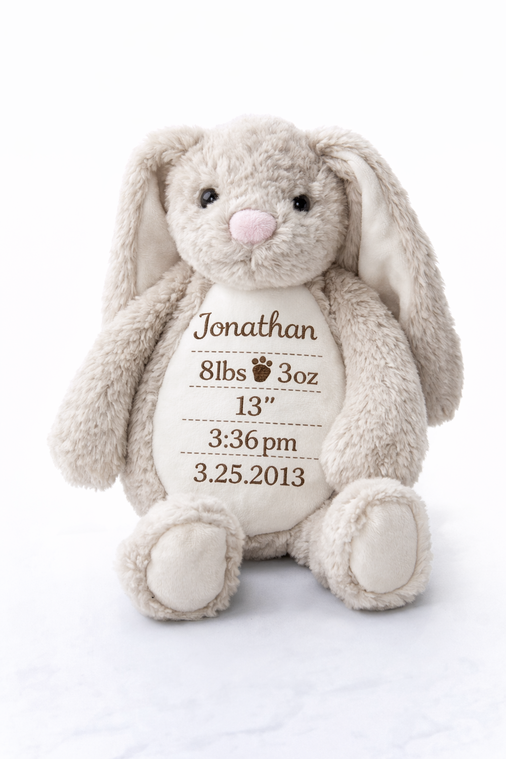 Floppy-Eared Bunny Birth Announcement Keepsake