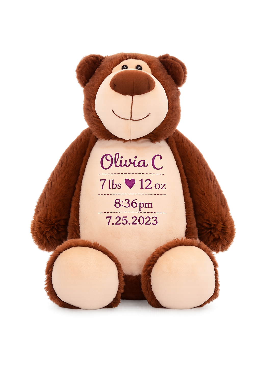 Personalized Teddy Bear Birth Announcement Keepsake